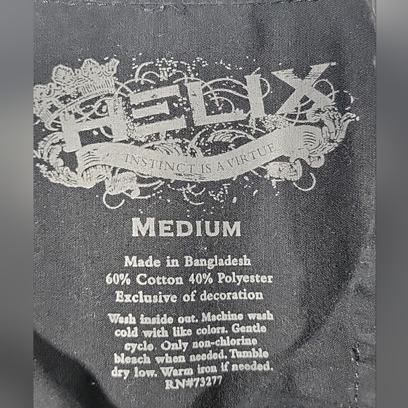 Helix Boys Black Long Sleeve Button down Shirt Size Medium - Picture 4 of 8